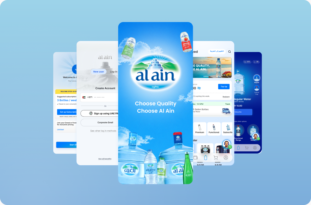 Al Ain water mobile app redesign